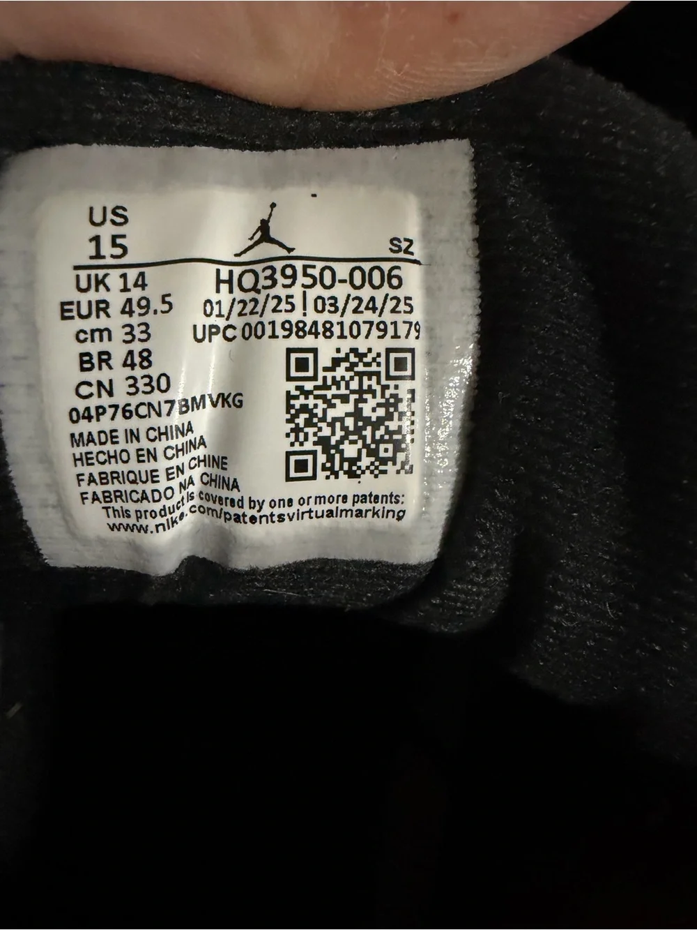 Used - Air Jordan MVP 92 Black/Gym Red HQ3950-006 Men's Size 15 w/ Box